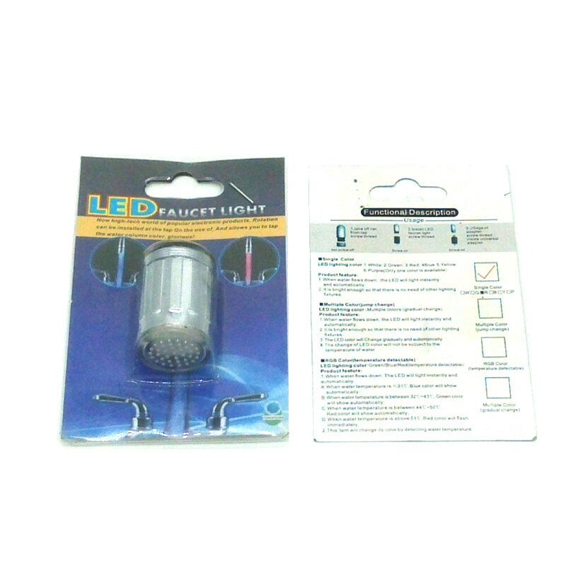 Zhangji 7 Farbwechsel LED Wasserhahn Licht LED licht wasser wasserhahn Wasser Sparende Küche Belüfter Licht LED Wasserhahn Belüfter