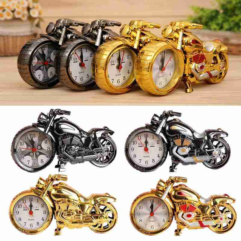 Motorcycle Alarm Clock Motorbike Pattern Clock Desk Birthday Home Clock Cool H3N4