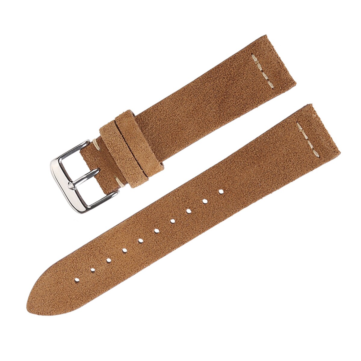 EACHE Suede Watch Leather Band Strap Beige Light&Dark Brown Black Grey Blue Watch Straps 18mm 20mm 22mm: Light Brown / 22mm