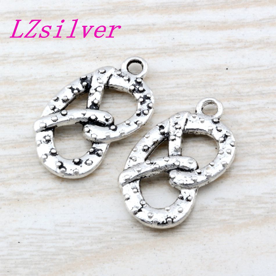 100pcs Zinc Alloy Philadelphia Soft Pretzel Food charm Pendants 13x23mm DIY Jewelry A-0101D