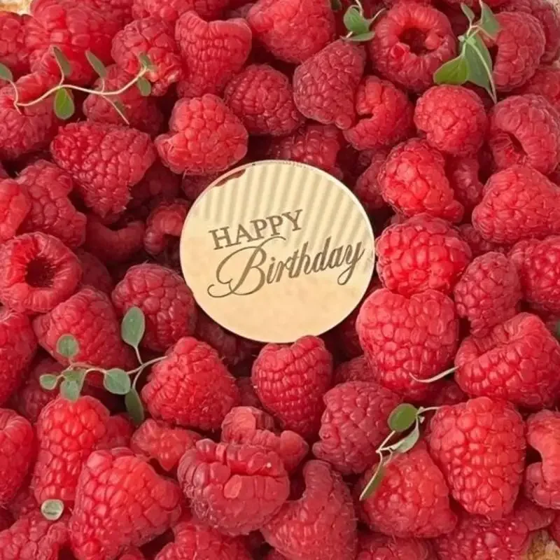 10 stück kuchenaufsätze „glücklich birthday“, goldfarbene, runde acryl-cupcake-aufsätze für kindergeburtstage, babypartys, tortendekorationszubehör: Tiefes saphir