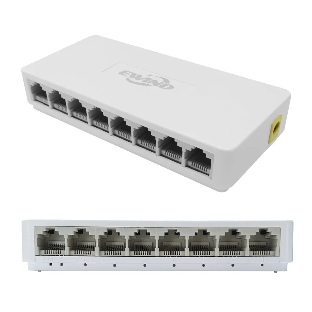 RJ45 Port Ethernet Switch 10/100/1000Mbps Ethernet Switch 5/8 Ports Desktop Gigabit Network Switch Adapter Fast Auto MDI/MDIX