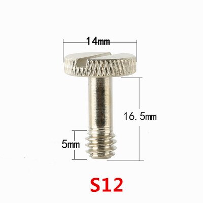 3 uds SLR, tornillo de placa rápida de 1/4 pulgadas con extensión de cabezal, 3/8 trípode, tornillo de cámara corta, conjunto para 1/4 y 3/8 tornillos de cámara: S12