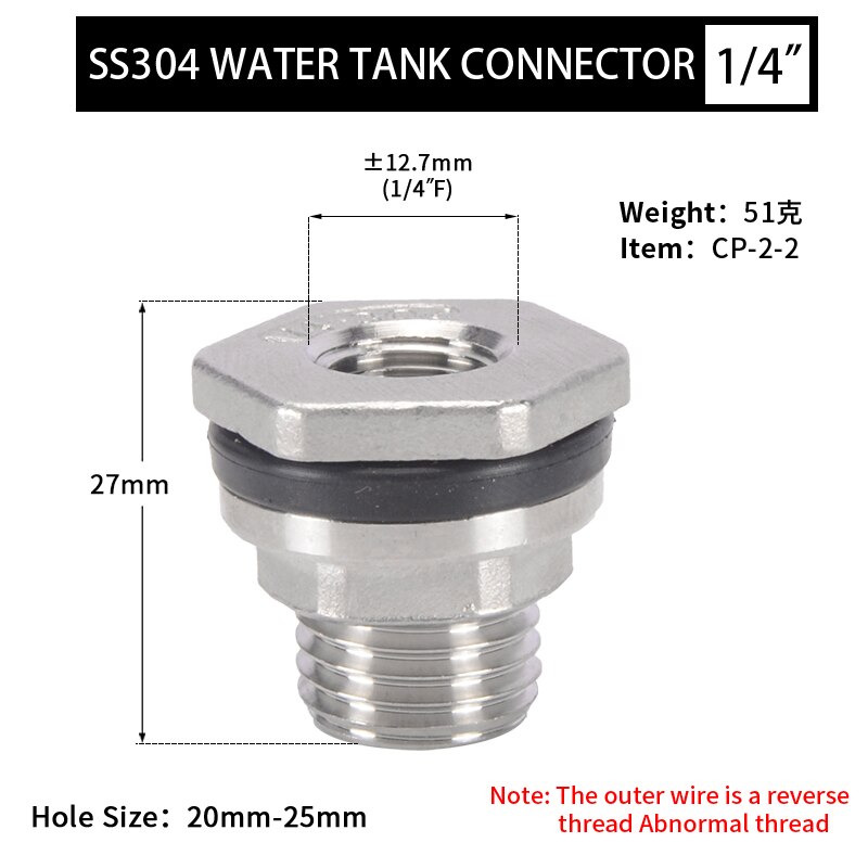 Stainless Steel Water Tank Connector 1/4'' 3/8'' 1/2'' 3/4'' 1'' 1-1/4'' 1-1/2'' 2'' Female Pipe Single Fittings Nut Jointer: 2fen