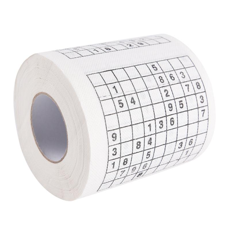 Juego de papel higiénico Sudoku, juegos creativos de 2 capas, rollo de papel, toalla de tenacidad duradera