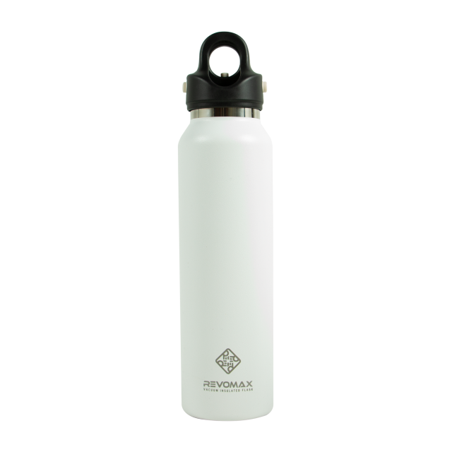 Revomax garrafa térmica de parede dupla, para esportes, 473ml, aço inoxidável 304, frasco a vácuo, copo isolado, à prova de vazamento de água: Matte White