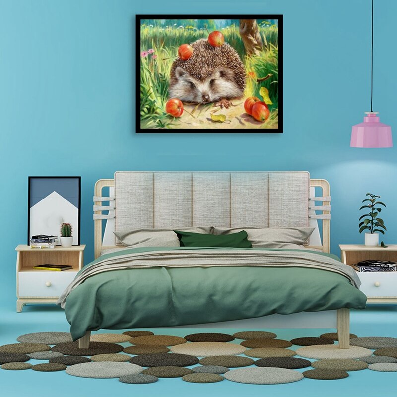 -hérisson peinture à la main par numéros Kit peint à la main photos peinture à l'huile numérique sur toile décor à la maison pour art mural