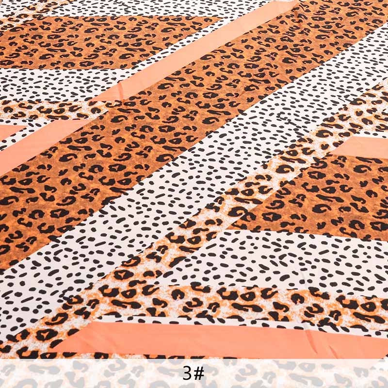 Nigeria Vintage Chiffon Fabric Polyester Leopard Chiffon Printed Fabric For Summer Blouse And Dress TJ0312: 3