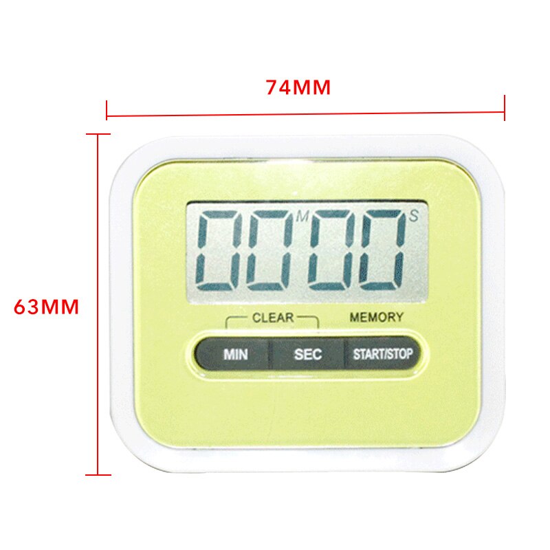 Mini LCD Digital Display Kitchen Timer Square Kitchen Countdown Alarm Magnet Clock Sleep Stopwatch Clock Timer