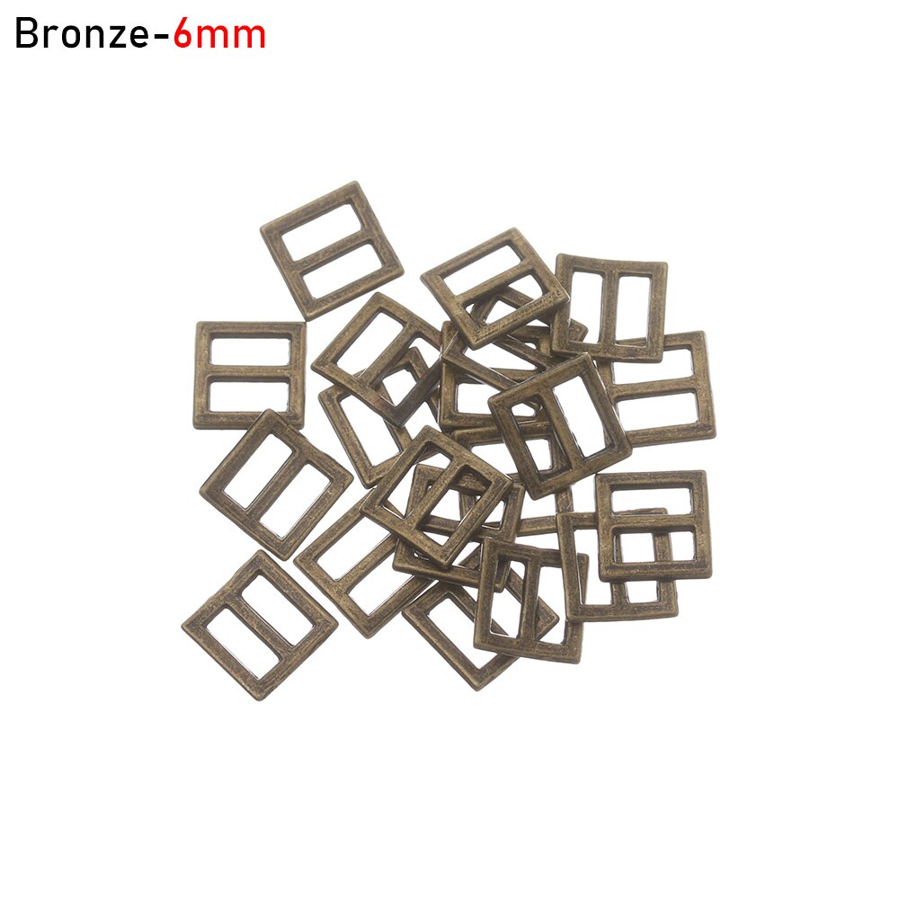 Hebilla de cinturón trideslizante para DIY para muñecas bolsas de ropa, Mini hebillas, botones, Diy para muñecas, accesorios de ropa, 20/40 Uds.: Bronze - 6 mm / 20 Pcs