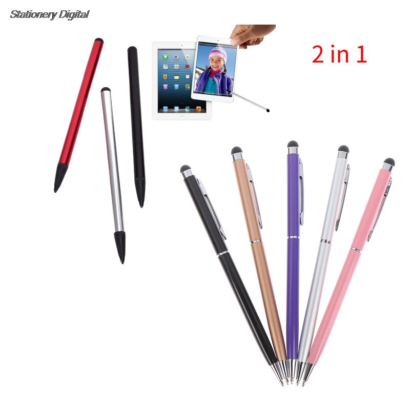 2 in 1 Pen Touch Pencil for Tablet iPad Cell Phone PC Capacitive Pen Screen Stylus Capacitive Resistive