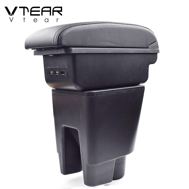 Vtear para Toyota Etios liva Reposabrazos de coche Reposabrazos de cuero estilismo caja de almacenamiento accesorios de consola central decoración interior auto