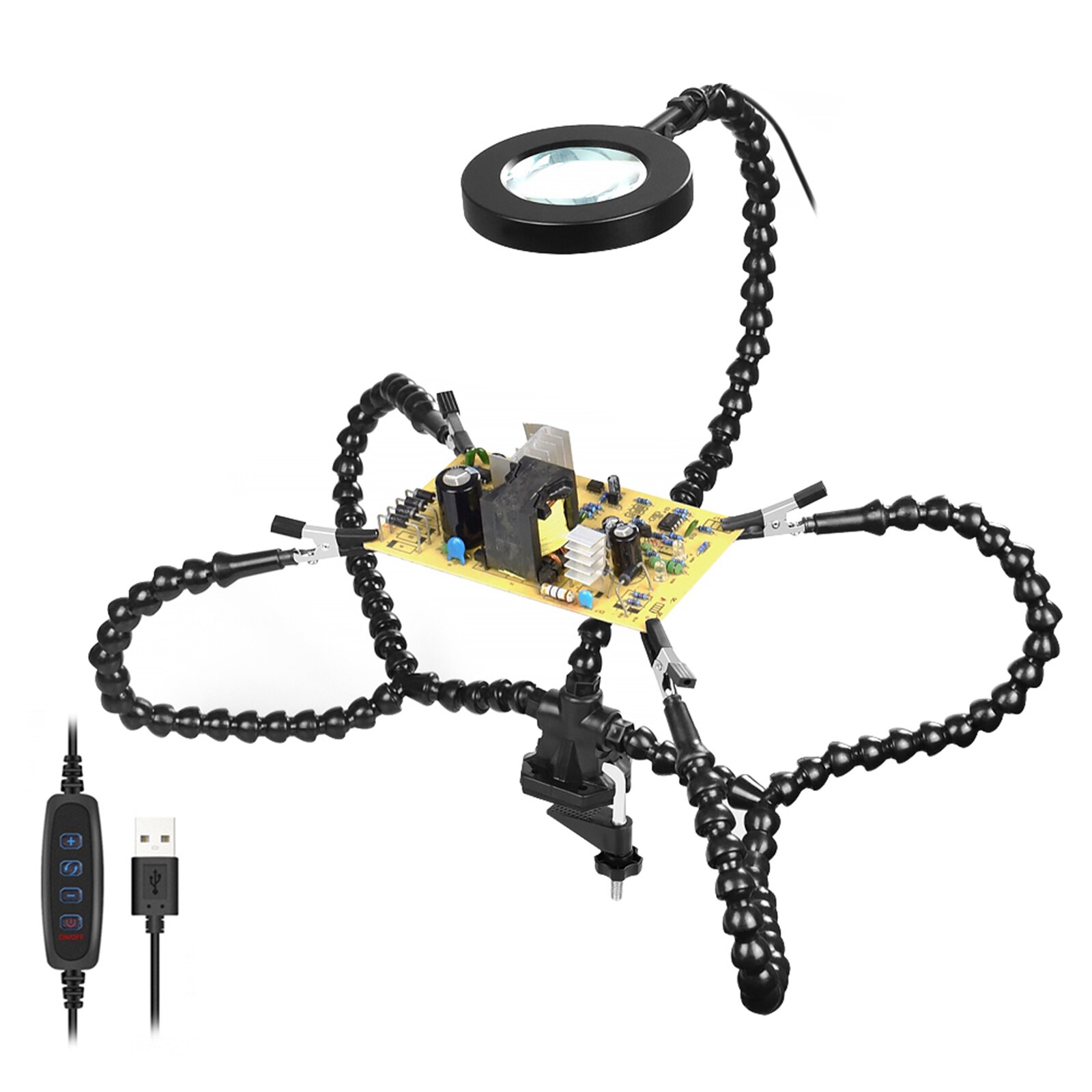 Helping Hands Soldering Third Hand Tools 3X Illuminated Magnifier Welding Repair Tool