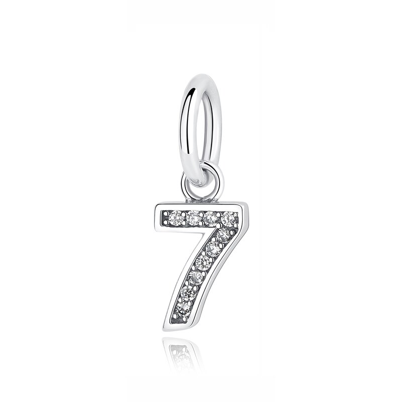 Original 100% 925 Sterling Silver Charm Bead Number One Nine Pendant Charms Fit Bracelets Necklaces Diy Women Jewelry: 7