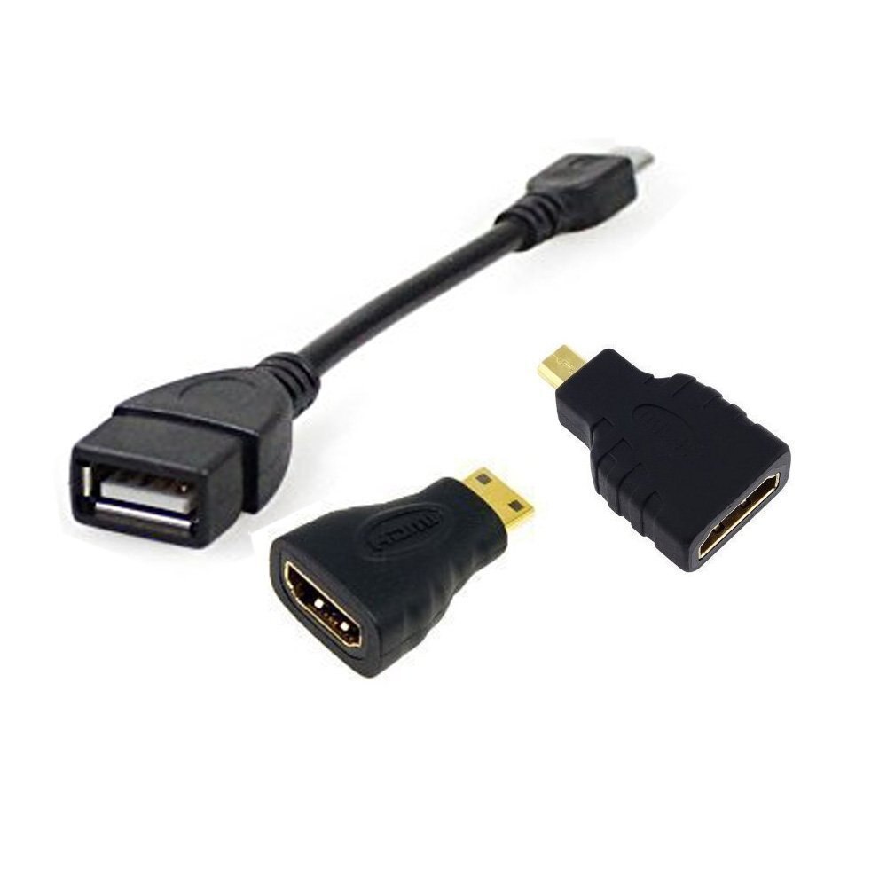 Android Tablet Kabel Adapter Set Micro USB OTG naar USB 2.0 Adapter + HDMI Adapter HDMI Vrouwelijke Micro/Mini Mannelijke 3 St Set