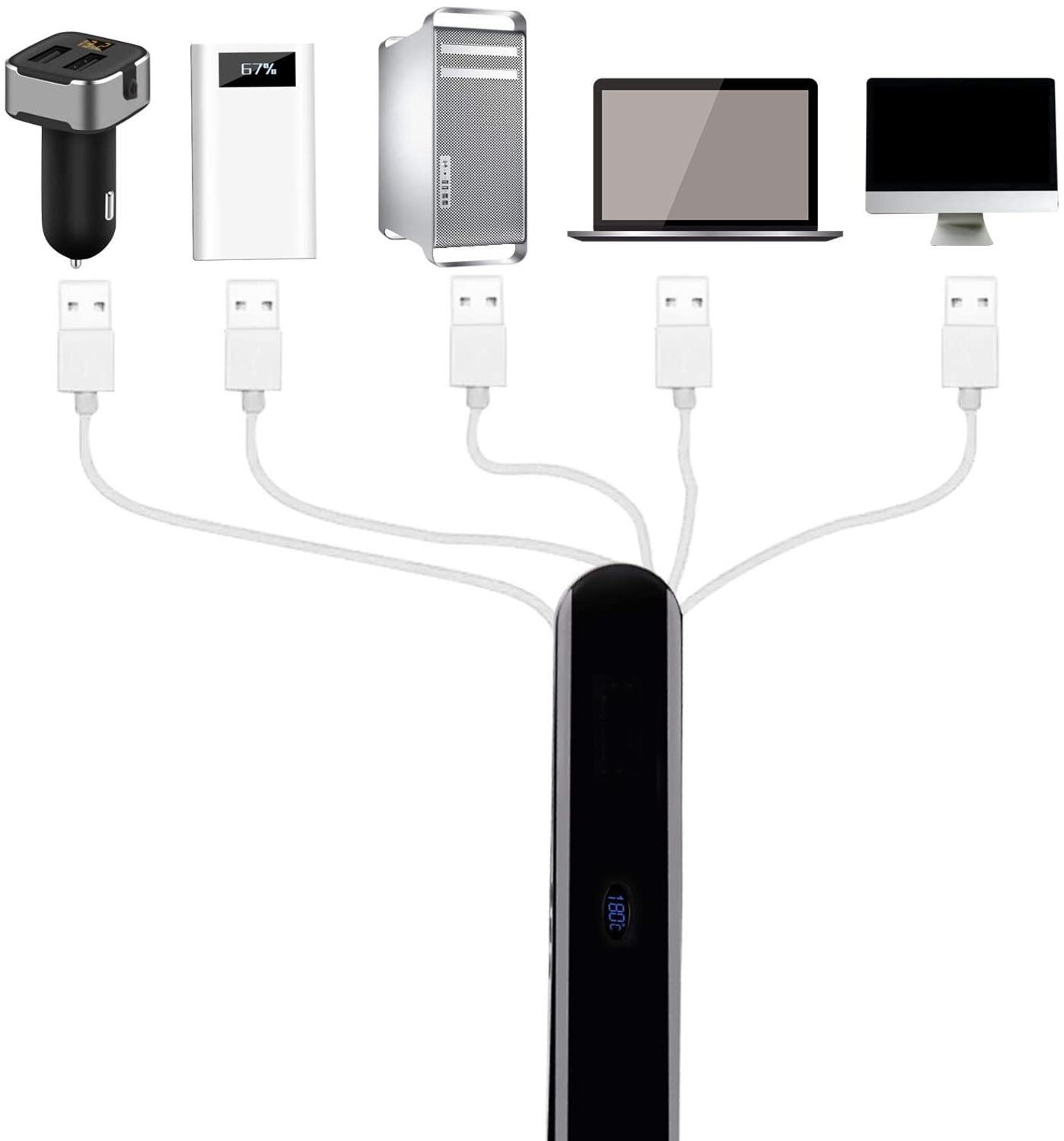 Hair Straightener Brush Rechargeable Battery LCD Electric Men Mini Beard Straightening Comb Styling Tools