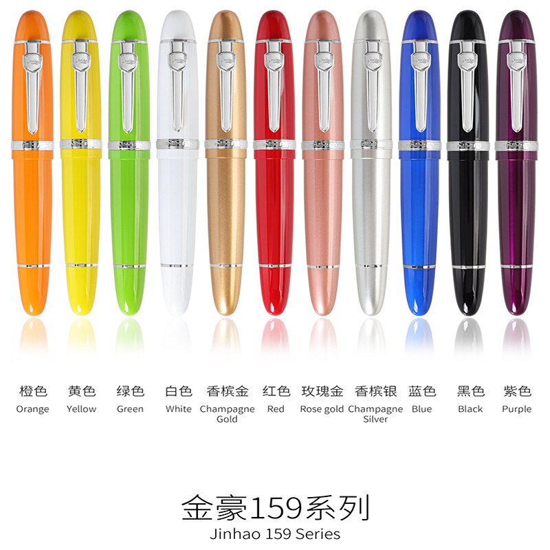 jinhao 159 Rollerball pen 0.5 MM screw cap metallic silver clip luxury pen students stationery office supplies