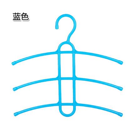 Magic Slip-resistant Plastic Drying Racks Fish Bone Multi-layer Clothes Hanger Wardrobe Organizer Clothing Support 2 Pieces/Lot: Blue