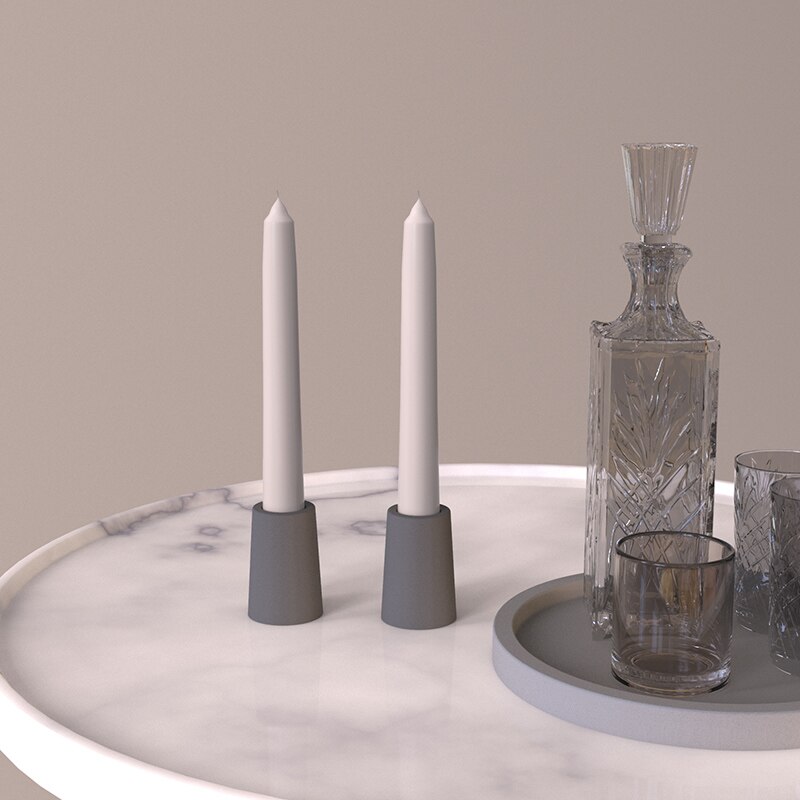 Concrete Candlestick Silicone Molds Candle hole molds Cylindrical Cement scented Candle Holder Silicon Mold