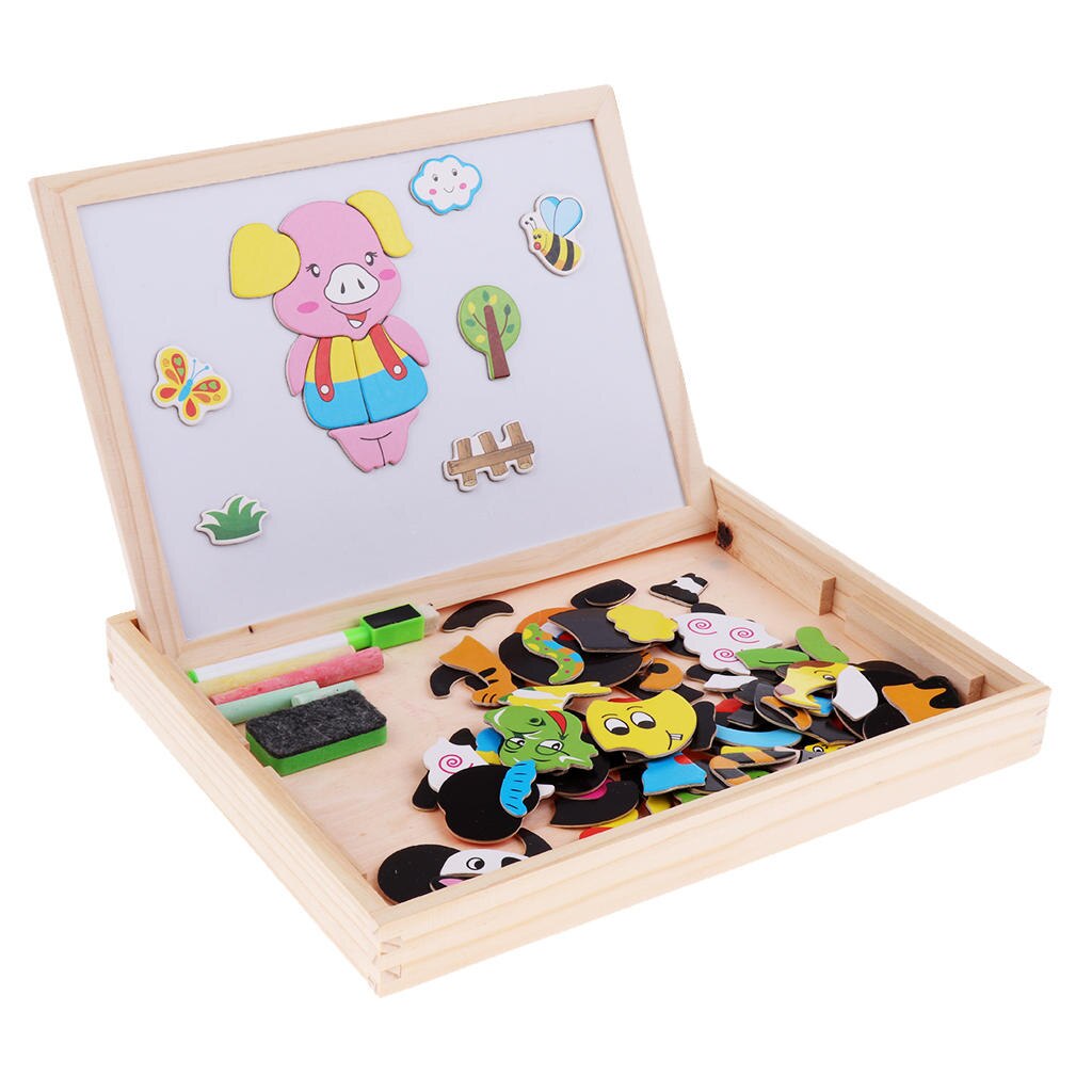 Wooden Kids Children Educational Learning Toys Magnetic Board Puzzle Games