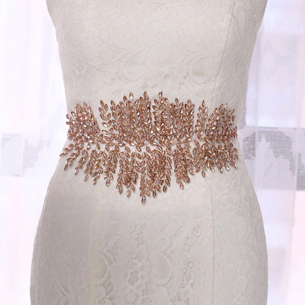 TRiXY SH238-P Haut Rosa Strass Gürtel für Brautkleid Gürtel Kristall Hochzeit Gürtel Schärpe Braut Gürtel für Frauen Taille Gürtel