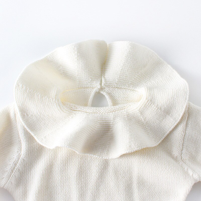 Autumn Baby Knitted Rompers Sweater Baby Girl Long Sleeve Knitted Overalls Infant Girl Princess Cotton Clothes Baby Girl Romper