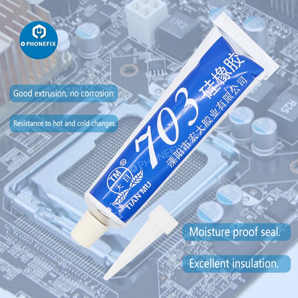 45g elektronische kit siliconen industriële lijm 701/704/705/ tm -441 siliconen rubber rood wit zwart transparante afdichtingslijm: 703- witte