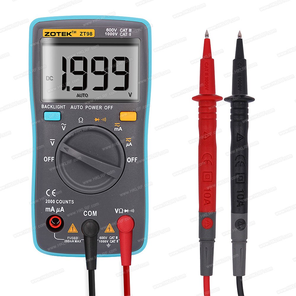 Zt98 digitale multimeter amperemeter voltmeter widerstands- und frequenzmesser hintergrundbeleuchtungs-spannungs- und diodenfrequenzmesser  zt98