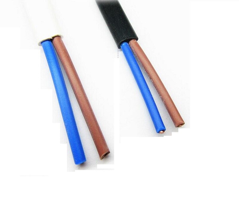 Monitoring power cord 2 core flat sheath cable RVVB2X0.75 pure copper cord 19# Electric Wire X20meter