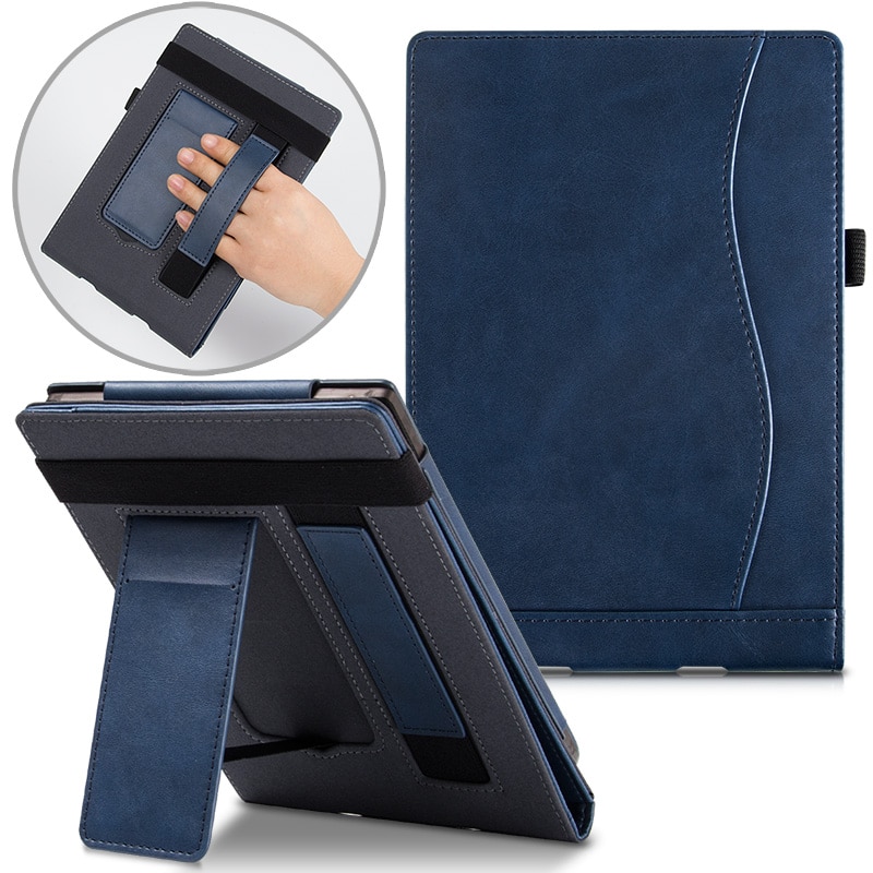 Stand Case for PocketBook 623/624/625/626 Plus/640/641 e-Reader - Premium PU Leather Sleeve Cover with Hand Strap