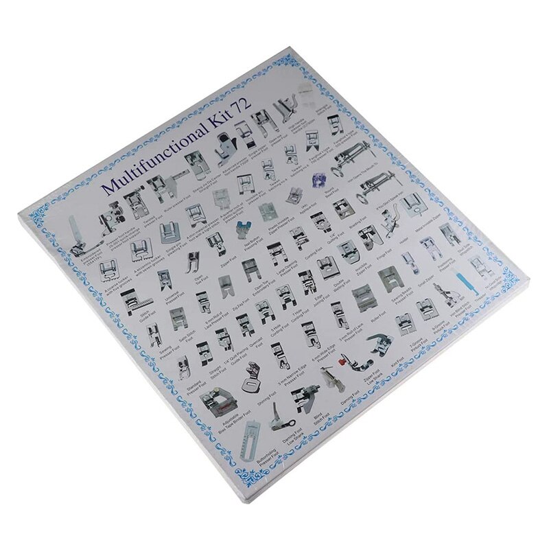 72Pcs Domestic Sewing Machine Presser Feet Set for Brother, Babylock, Singer, Janome, Elna, Toyota, Home, Simplicity