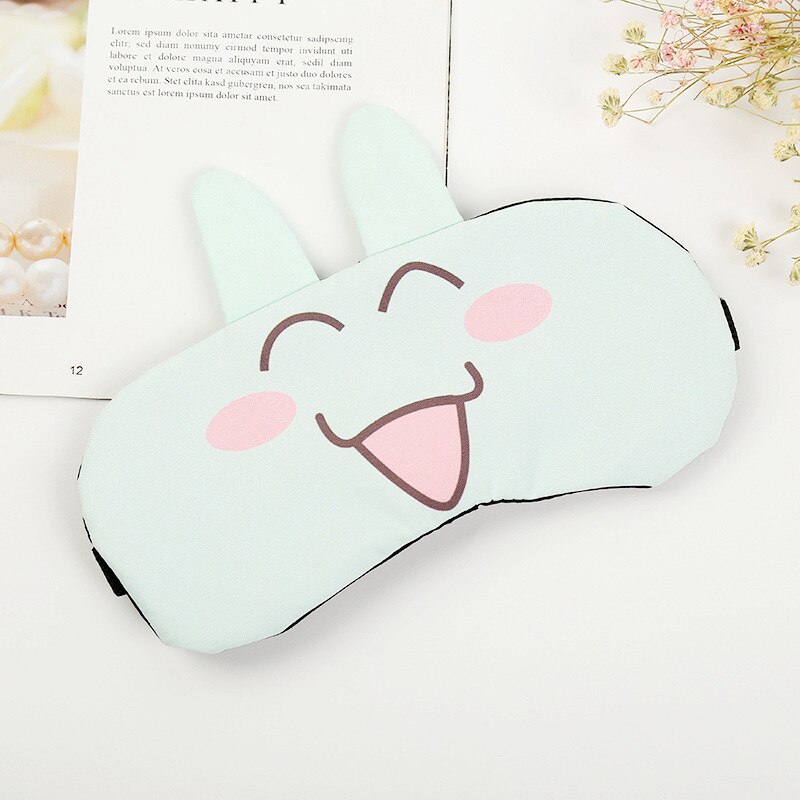 Cartoon Sleep Eye Mask Cute Funny Animal Eye Cover Sleeping Mask Kids Eye Shade Band Blindfolds Sleep Aids Travel Rest Eyepatch: Green