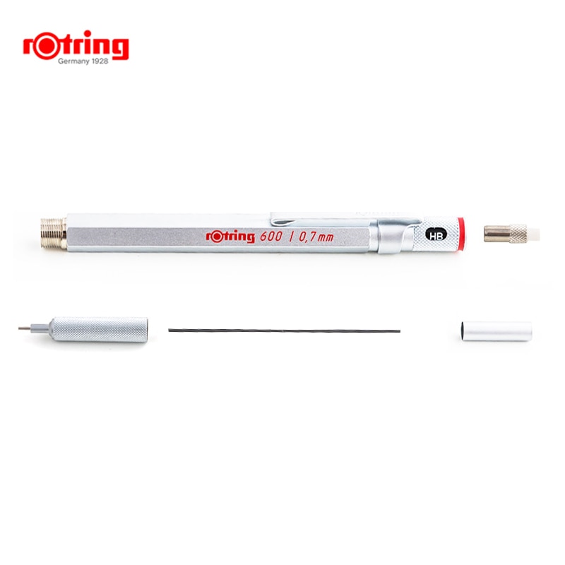 Rotring 600 0.5mm/0.7mm mekanisk blyant sort/sølvmetal automatisk blyant 1 stk
