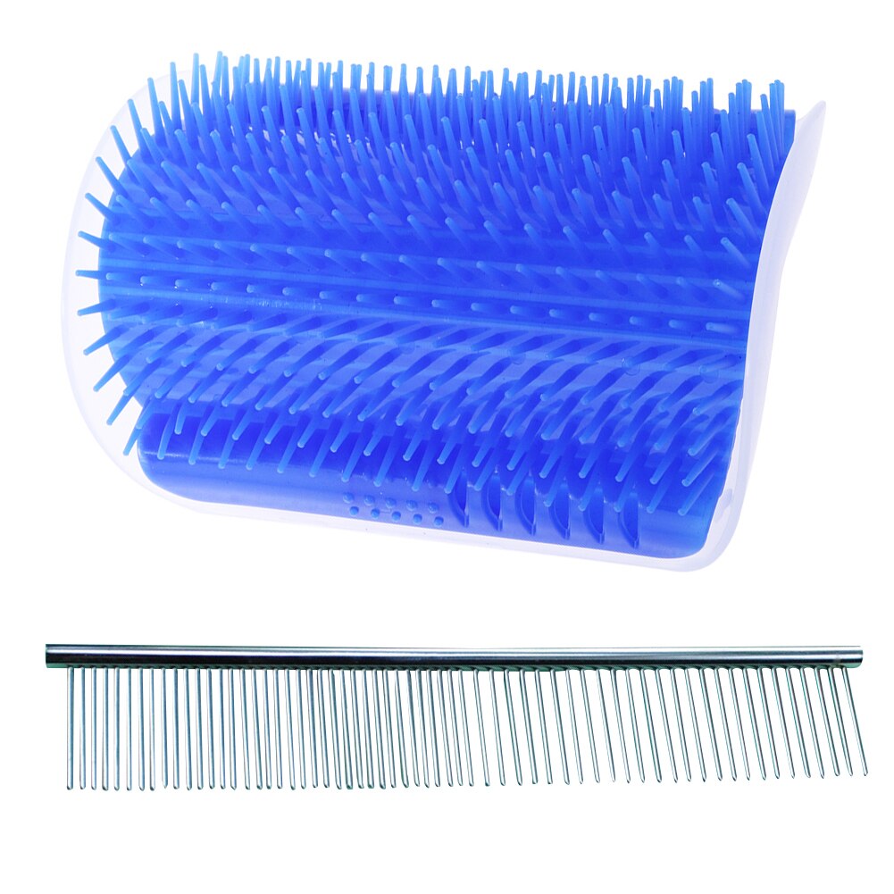 Cats Brush Corner Cat Massage Self Groomer Comb Brush Cat Rubs the Face with a Tickling Comb Cat Product: Dark Blue
