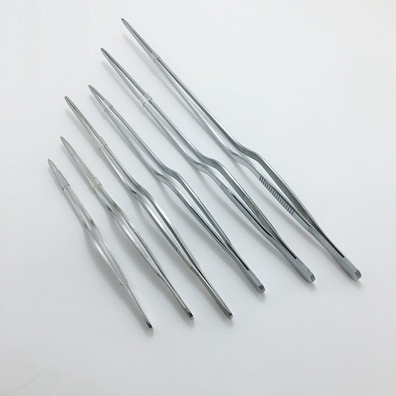 Multiple specifications Chef Plating Tweezer Tongs Serving Presentation Stainless Steel Offset Chef Kitchen Tool