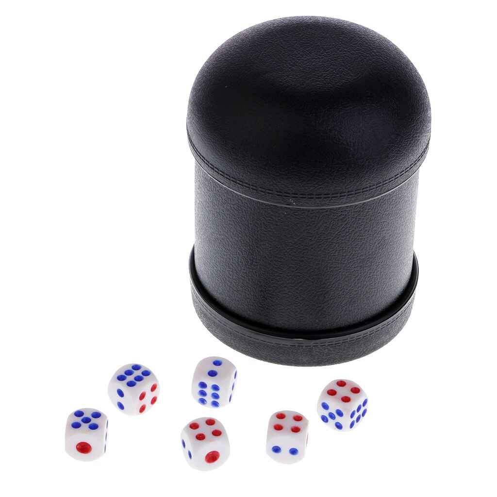 6x Dices Sterven Set Met Cup Voor Ktv Pub Bar Dungeons & Dragons Rpg Tafel Game Black