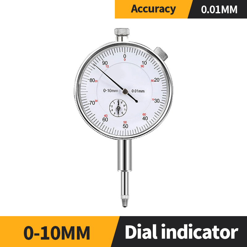 Indicador de Dial de 0-10mm, Base de soporte magnético, soporte magnético para calibre de orificio de Dial, herramientas de medida, indicador de tipo hora, reloj comparador: BLANCO