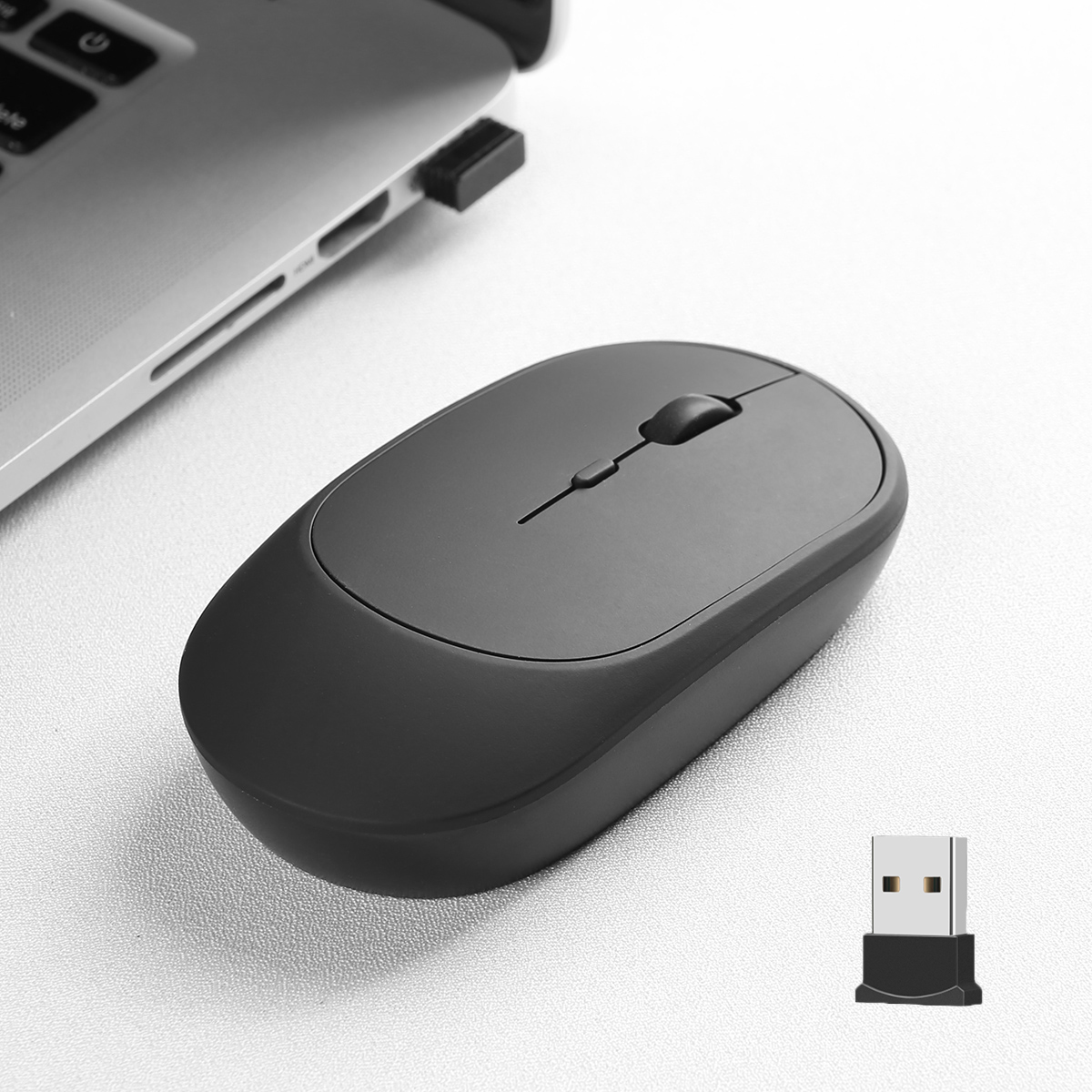 Rechargeable Wireless Mouse Dual Modes Bluetooth-compatible 2.4G USB Ergonomic Mice For Laptop Pad Tablet Macbook Mause: GRAY