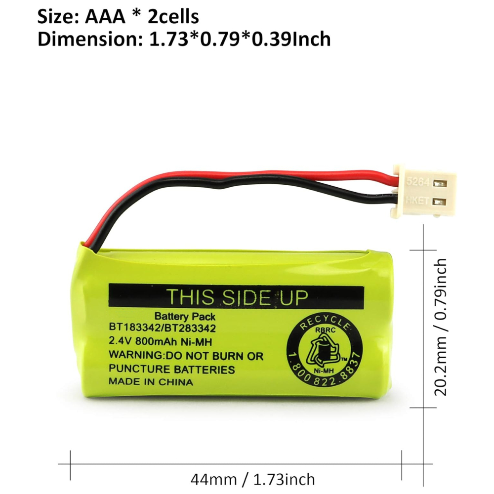 BT183342 BT283342 BT166342 BT266342 BT162342 BT262342 Battery Compatible with VTech CS6114 CS6419 CS6719 AT&T EL52300 CL80112 VT