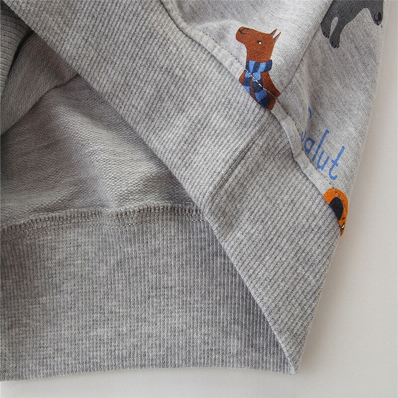 Mètres sautants animaux de bande dessinée sweat à capuche enfants garçons hauts sweat-shirts pull en coton dessin animé automne printemps Blouses bébé garçon vêtements