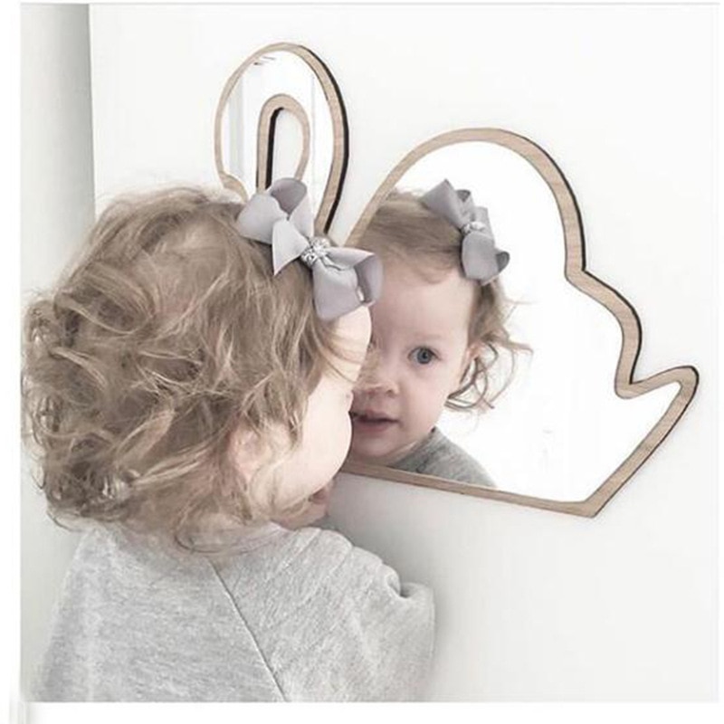 Nordisk skandinavien stil kawaii barnkammare dekorativ spegel väggmålning venetiansk badrum rund plexiglas vägg spegel dekorativ spegel