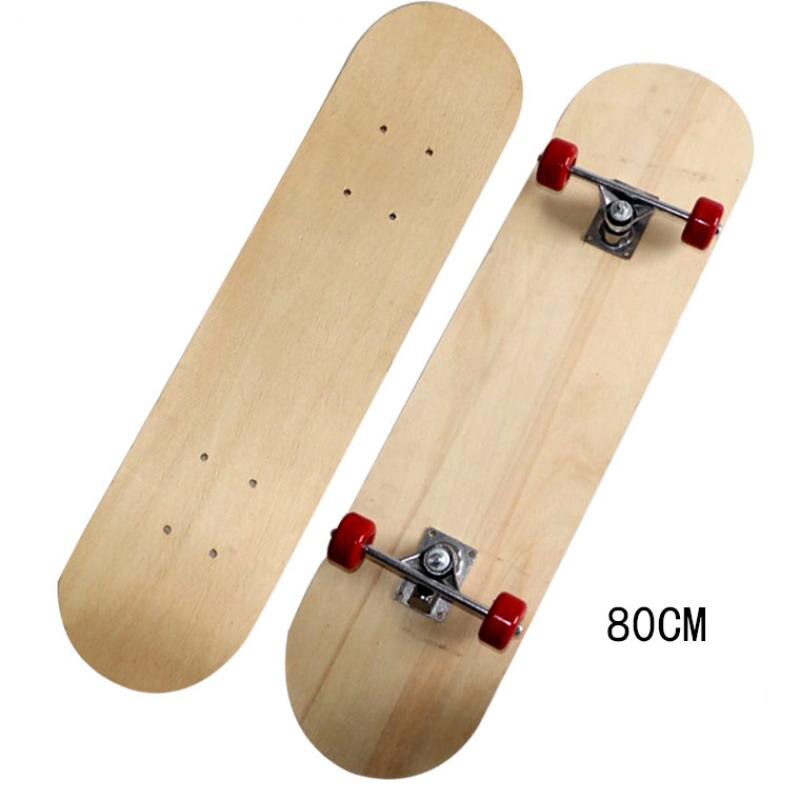 Chinese Esdoorn Skatebooards Diy Skate Booard Decoratie Boards Licht Houten Dubbele Rocker 43-80Cm Kinderen Kids Volwassen Skateboard: 80cm