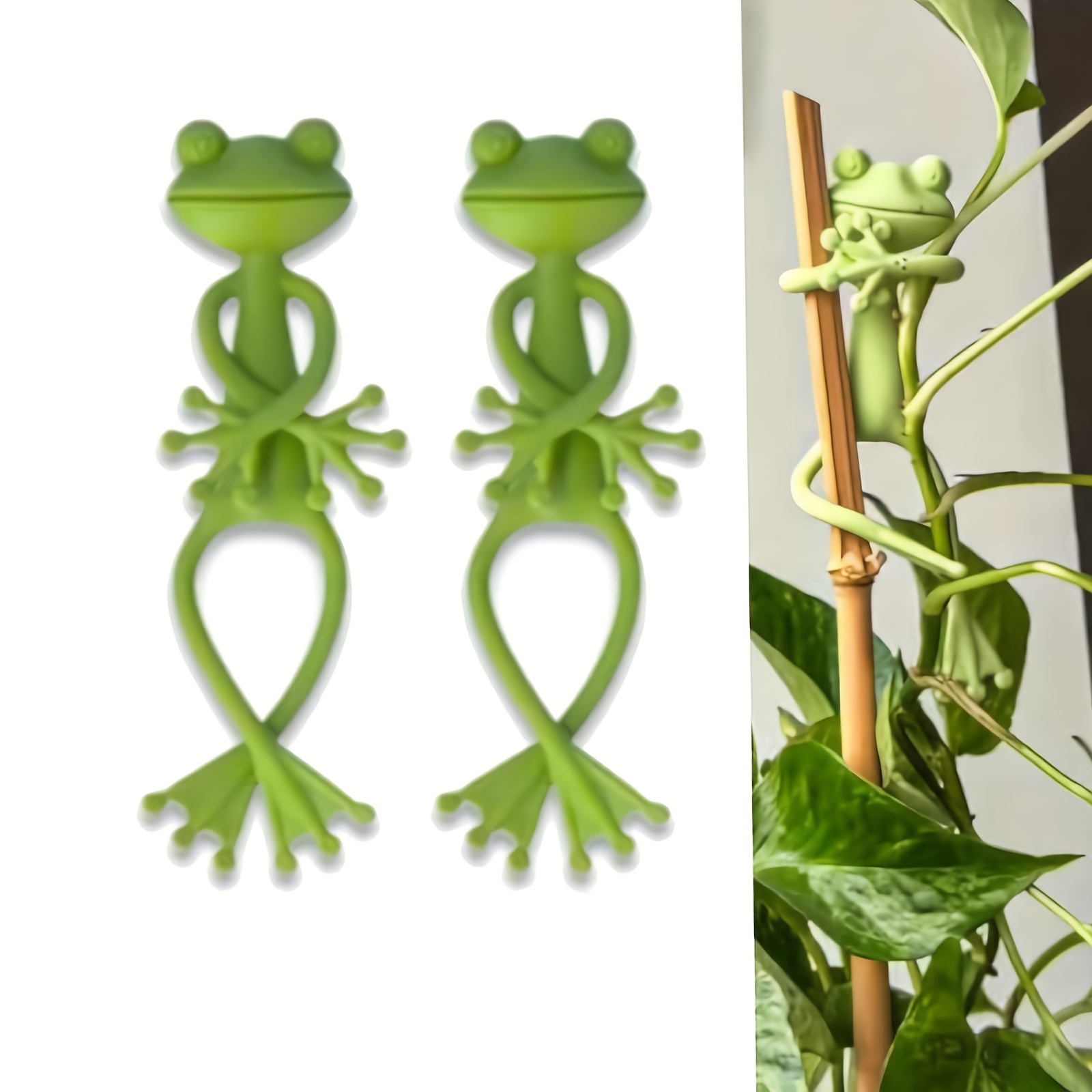 1/2/5pcs Green Frog Shape Plant Holder - Succulent Small Potted Plant Stabilizer, Garden Decoration.