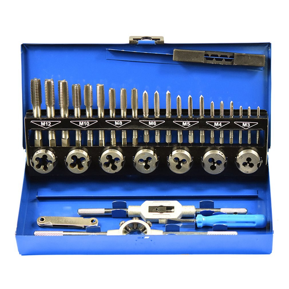 32PCS Tap Die Set Sheet Metal Hand Tools For Straight Accurate Thread Cutting With Storage Case