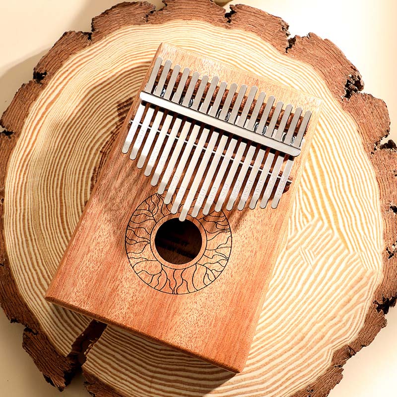 Portable 17 Key Kalimba Thumb Finger Piano Made By Single Board Wood Mahogany Mbira Body Calimba Musical Instrument: 1