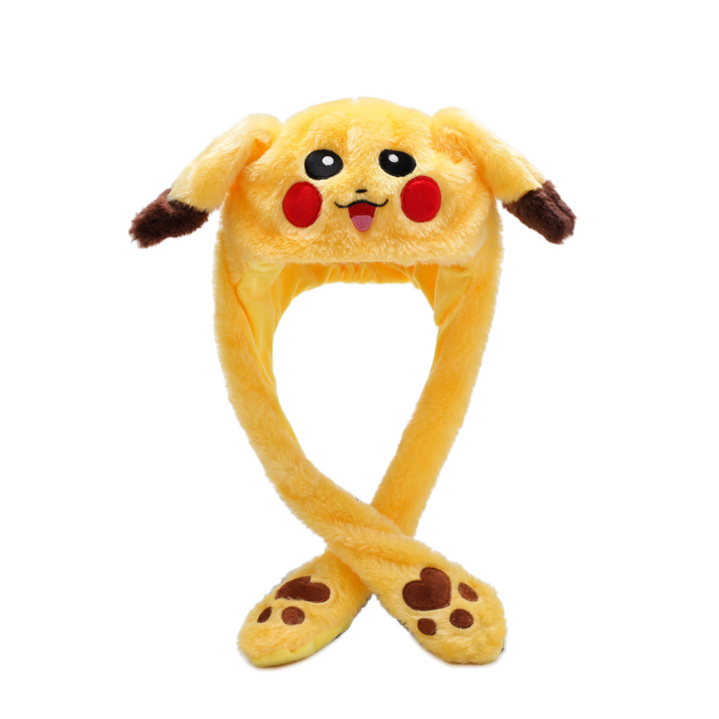 Chapeau de lapin de dessin animé japonais, oreille en peluche brillante, chapeau de saut mobile, oreilles rampantes lors de la pattes, chapeaux de Cosplay d'animaux mignons: Rouge