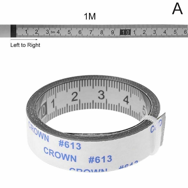 Stainless Steel Miter Track Tape Measure Self Adhesive Metric Scale Ruler CLH@8: A 1M