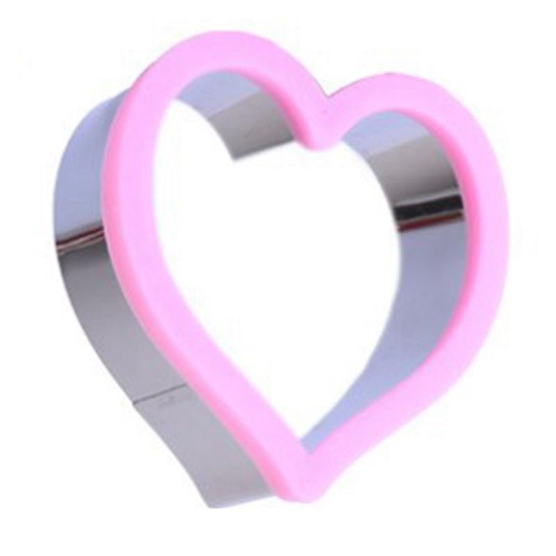 1PCS Random color Stainless Steel Sandwich Cutter Moulds Safe Cartoon Cookie Cutter Fruit Cutter Shape DIY Baking Kitchen Tools: Heart Random color