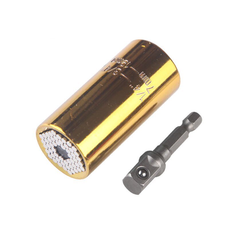 Universal Socket 2 Piece/Set Colorful Universal Adjustable Torque Ratchet Socket Wrench Set Spanner Multi-Function Hand Tool Set: Gold