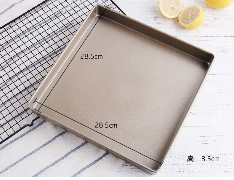 Vierkante antiaanbak cake bakvorm koekjesvorm pizza cake bakvorm koolstofstaal bakgereedschap keuken koken